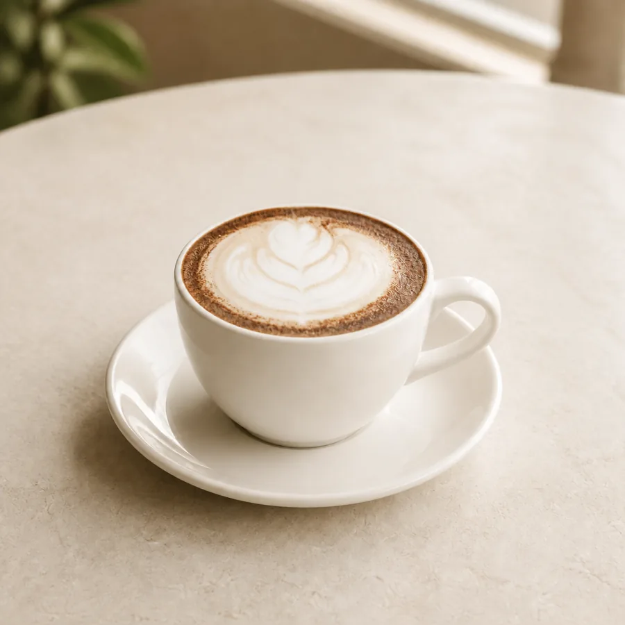 A cappuccino with latte art