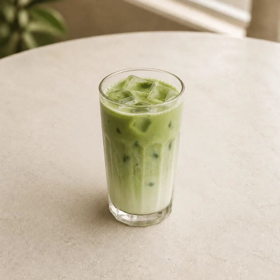 An iced matcha